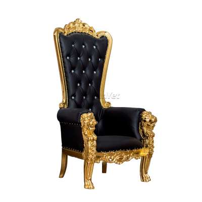 2020 Wholesale High Back Black Throne Chairs For Rental