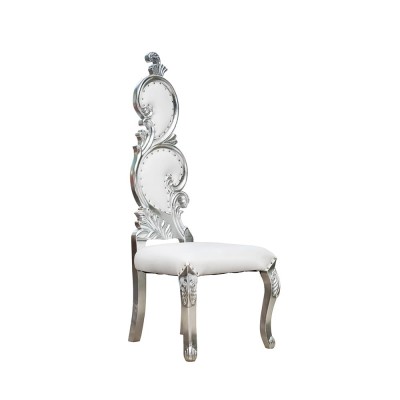 Luxury Silver Wooden Baroque Dining Chair Customized