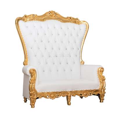 Cheap Carved Wooden Gold Love Seat Wedding Throne