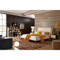 High end simple design styling fashionable wing back beige bedroom set modern