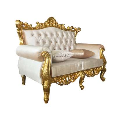 Hot Selling Baroque Hand Carved Gold Event Sofa Wholesale