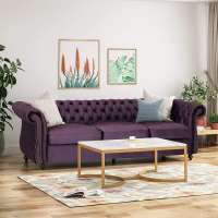 2020 modern 3 Seater  purple luxury chesterfield couch living room furniture sofa set