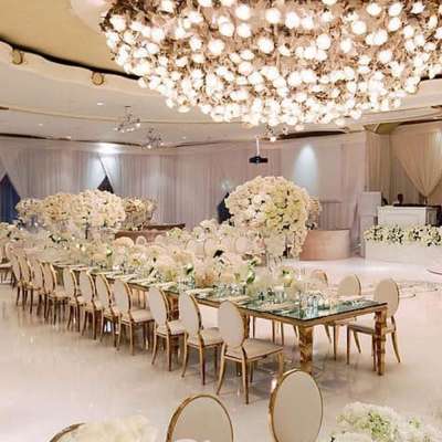 Factory Direct Gold Wedding Event Tables and Chairs Wholesale