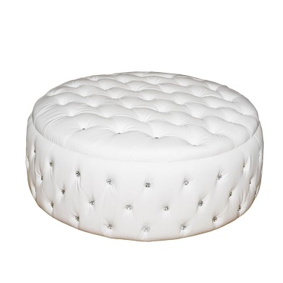 Event White Leather Round Ottoman for Wedding