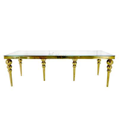 Luxury Wedding Banquet Gold Dining Table Events Wholesale