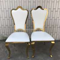 Gold stainless steel hotel banquet chairs with PU cushion