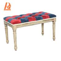 Upholstered bedroom bench modern backless wood bench furniture