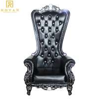 Royal King and queen gold and white high back throne chair for wedding chairs