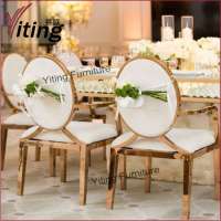 Elegant modern round back wedding banquet chair with arms